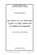 Luận văn thạc sĩ đặc trưng của các tính chất (d n d z) và (wd z) trong lớp các không gian frechet