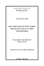 Luận văn thạc sĩ phát triển kinh tế nông nghiệp trên địa bàn thị xã an nhơn tỉnh bình định