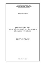 Chiến lược phát triển ngành nuôi trồng thủy sản tỉnh ninh bình đến năm 2015 tầm nhìn 2020