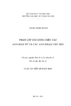 Luận văn tiến sĩ toán học phân lớp đối đồng điều các ann   hàm tử và các ann   phạm trù bện