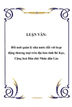 đổi mới quản lý nhà nước đối với hoạt động thương mại trên địa bàn tỉnh bó kẹo, cộng hoà dân chủ nhân dân lào