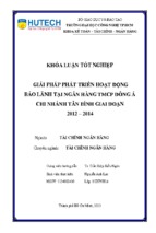 Giải pháp phát triển hoạt động bảo lãnh tại ngân hàng tmcp đông á chi nhánh tân bình giai đoạn 2012 – 2014