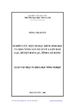 Nghiên cứu một số đặc điểm sinh học và khả năng sản xuất của lợn bảo lạc, huyện bảo lạc, tỉnh cao bằng