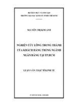 Nghiên cứu lòng trung thành của khách hàng trong ngành ngân hàng tại tp. hồ chí minh