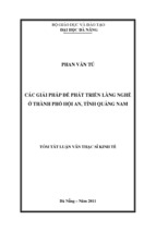 Các giải pháp để phát triển làng nghề ở thành phố hội an tỉnh quảng nam