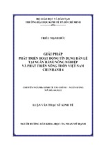 Giải pháp phát triển hoạt động tín dụng bán lẻ tại ngân hàng nông nghiệp và phát triển nông thôn việt nam chi nhánh 6 chuyên