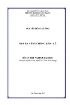 đồ án tốt nghiệp đại học nhà đa năng chống bão, lũ