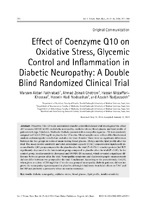 Effect of coenzyme q10 on oxidative stress, glycemic control and inflammation in diabetic neuropathy a double blind randomized clinical trial