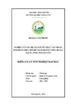 Nghiên cứu giá trị tài nguyên thực vật trạng thái rừng phục hồi iib tại xã hoàng nông huyện đại từ tỉnh thái nguyên