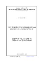 Phân tích tiềm năng xuất khẩu dệt may của việt nam sang thị trường eu