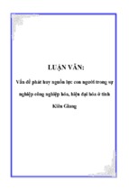 Vấn đề phát huy nguồn lực con người trong sự nghiệp công nghiệp hóa, hiện đại hóa ở tỉnh kiên giang