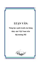 Năng lực cạnh tranh của hàng thủy sản việt nam trên thị trường mỹ