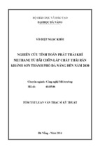 Tóm tắt luận văn thạc sĩ kỹ thuật nghiên cứu tính toán phát thải khí methane từ bãi chôn lấp chất thải rắn khánh sơn thành phố đà nẵng đến năm 2030