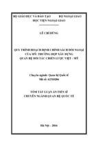 Quy trình hoạch định chính sách đối ngoại của mỹ trường hợp xây dựng quan hệ đối tác chiến lược việt   mỹ