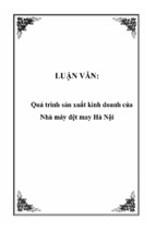 Quá trình sản xuất kinh doanh của nhà máy dệt may hà nội