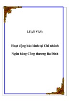 Hoạt động bảo lãnh tại chi nhánh ngân hàng công thương ba đình