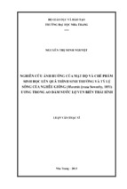 Nghiên cứu ảnh hưởng của mật độ và chế phẩm sinh học lên quá trình sinh trưởng và tỷ lệ sống của nghêu giống (meretrix lyrata sowerby, 1851)