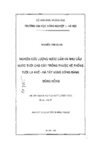 Nghiên cứu lượng nước cần và nhu cầu nước tới cho cây thuộc hệ thống tưới la kế