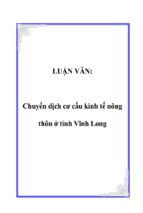 Chuyển dịch cơ cấu kinh tế nông  thôn ở tỉnh vĩnh long