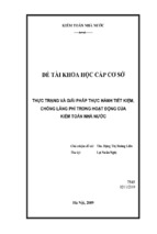 Thực trạng và giải pháp thực hành tiết kiệm, chống lãng phí trong hoạt động của kiểm toán nhà nước