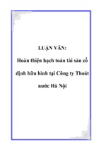 Hoàn thiện hạch toán tài sản cố định hữu hình tại công ty thoát nước hà nội