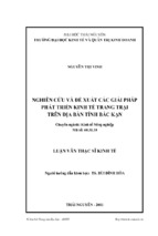 Nguyên cứu và đề xuất các giải pháp phát triển kinh tế trang trại trên địa bàn tỉnh bắc kạn