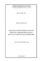 Phân tích xu thế quá trình vận chuyển trầm tích và biến đổi đường bờ, đáy khu vực cửa sông đáy bằng mô hình mike