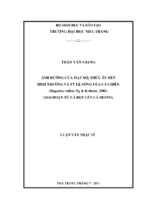 ảnh hưởng của mật độ, thức ăn đến sinh trưởng và tỉ lệ sống của cá chiên (bagarius rutilus ng & kottelat, 2001) giai đoạn từ cá bột lên cá hương