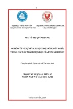 Nghiên cứu về sự mưu cầu một cuộc sống có ý nghĩa trong các tác phẩm chọn lọc của toni morrison