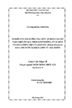 Nghiên cứu ảnh hưởng của thức ăn rong câu chỉ vàng khô lên quá trình sinh trưởng, tỷ lệ sống và chất lượng thịt của bào ngư (haliotis diversicolor reeve, 1846) nuôi tại bạch long vỹ   hải phòng