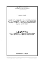 Nghiên cứu ảnh hƣởng của một số loại phân hữu cơ vi sinh tới năng suất, hàm lƣợng no3 của rau cải bắp và hóa tính đất trồng rautại thị xã hà giang