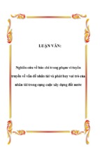 Nghiên cứu về báo chí trong phạm vi tuyên truyền về vấn đề nhân tài và phát huy vai trò của nhân tài trong cụng cuộc xây dựng đất nước