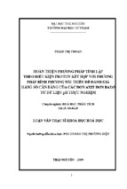 Luận án tiến sĩ hoàn thiện phương pháp tính lặp theo điều kiện proton kết hợp với phương pháp bình phương tối thiểu để đánh giá hằng số cân bằng của các đơn axit đơn bazơ từ dữ liệu ph thực nghiệm