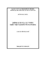 Luận án tiến sĩ chính sách của các vương triều việt nam đối với người hoa