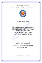 Dự báo thanh khoản nhóm cổ phiếu chế biến thủy sản trong thị trường chứng khoán việt nam (sàn giao dịch thành phố hồ chí minh)