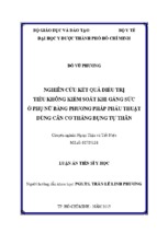 Nghiên cứu kết quả điều trị tiểu không kiểm soát khi gắng sức ở phụ nữ bằng phương pháp phẫu thuật dùng cân cơ thẳng bụng tự thân (1)