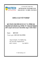 Kế toán chi phí sản xuất và tính giá thành sản phẩm tại công ty tnhh sản xuất thương mại uyên phát