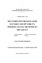 Một số biện pháp nhằm đẩy mạnh việc xuất khẩu gốm mỹ nghệ đồng nai vào thị trường eu đến năm 2015