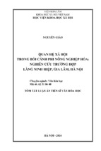 Quan hệ xã hội trong bối cảnh phi nông nghiệp hóa  nghiên cứu trường hợp làng ninh hiệp, gia lâm hà nội   copy