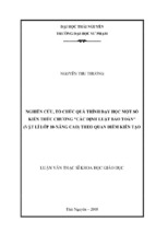 Nghiên cứu tổ chức quá trình dạy học một số kiến thức chương các định luật bảo toàn (vật lí lớp 10 nâng cao) theo quan điểm kiến tạo