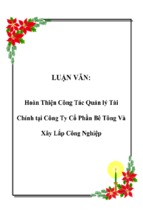 Hoàn thiện công tác quản lý tài chính tại công ty cổ phần bê tông và xây lắp công nghiệp