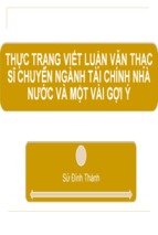 Thực trạng viết luận văn thạc sĩ chuyên ngành tài chính nhà nước. các đề xuất cải tiến