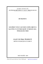 Giải pháp nâng cao chất lượng dịch vụ tại công ty cổ phần quốc tế hoàng gia tỉnh quảng ninh