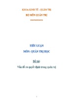 Nguyên tắc và quy trình ra quyết định trong quản trị