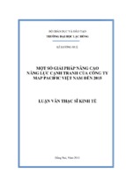 Một số giải pháp nâng cao năng lực cạnh tranh của công ty map pacific việt nam đến 2015