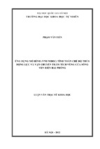 ứng dụng mô hình (vnu mdec) tính toán chế độ thủy động lực và vận chuyển trầm tích vùng cửa sông ven biển hải phòng