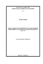 Nâng cao khả năng cạnh tranh của cụm cảng hàng không miền nam trong giai đoạn hội nhập kinh tế quốc tế