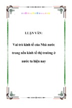 Vai trò kinh tế của nhà nước trong nền kinh tế thị trường ở nước ta hiện nay