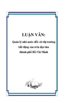 Quản lý nhà nước đối với thị trường bất động sản trên địa bàn thành phố hồ chí minh