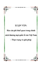 Rào cản phi thuế quan trong chính sách thương mại quốc tế của việt nam   thực trạng và giải pháp